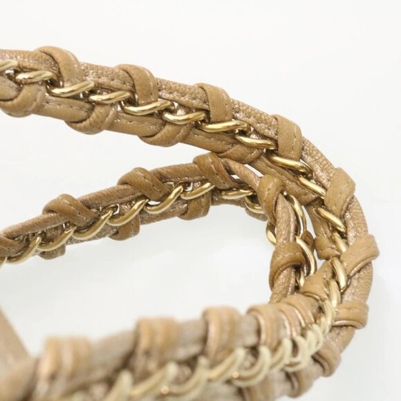 CHANEL Grained Calf Skin Tote Bag Leather White CC Auth 28380A - Picture 9 of 16